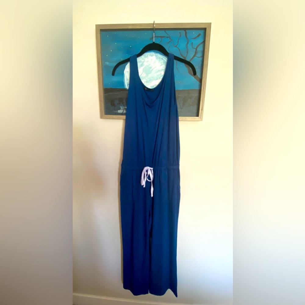 Blue romper (cropped, wide leg) very comfy